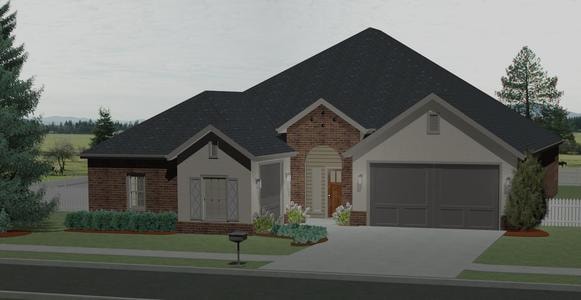 3D CAD exterior rendering of a custom Timber Carver home